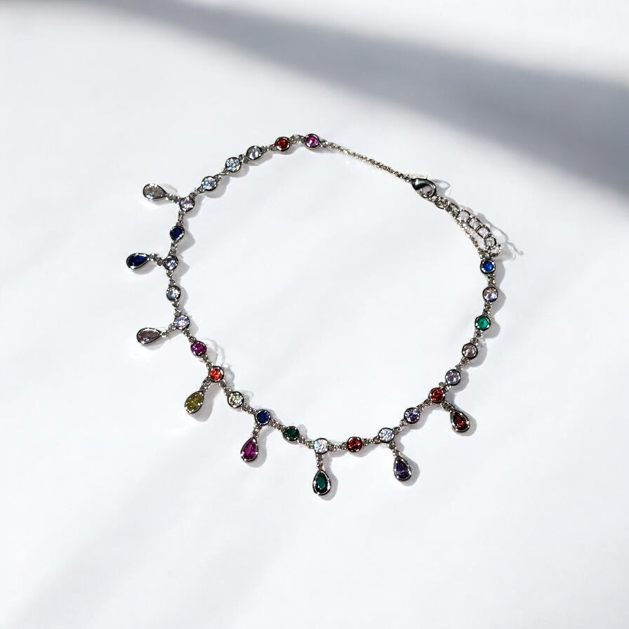 rings for Ankle	Rainbow charm ankle charms	rings and foot jewellery near me	gold ankle rhodium	jewellery shop near me ankle 