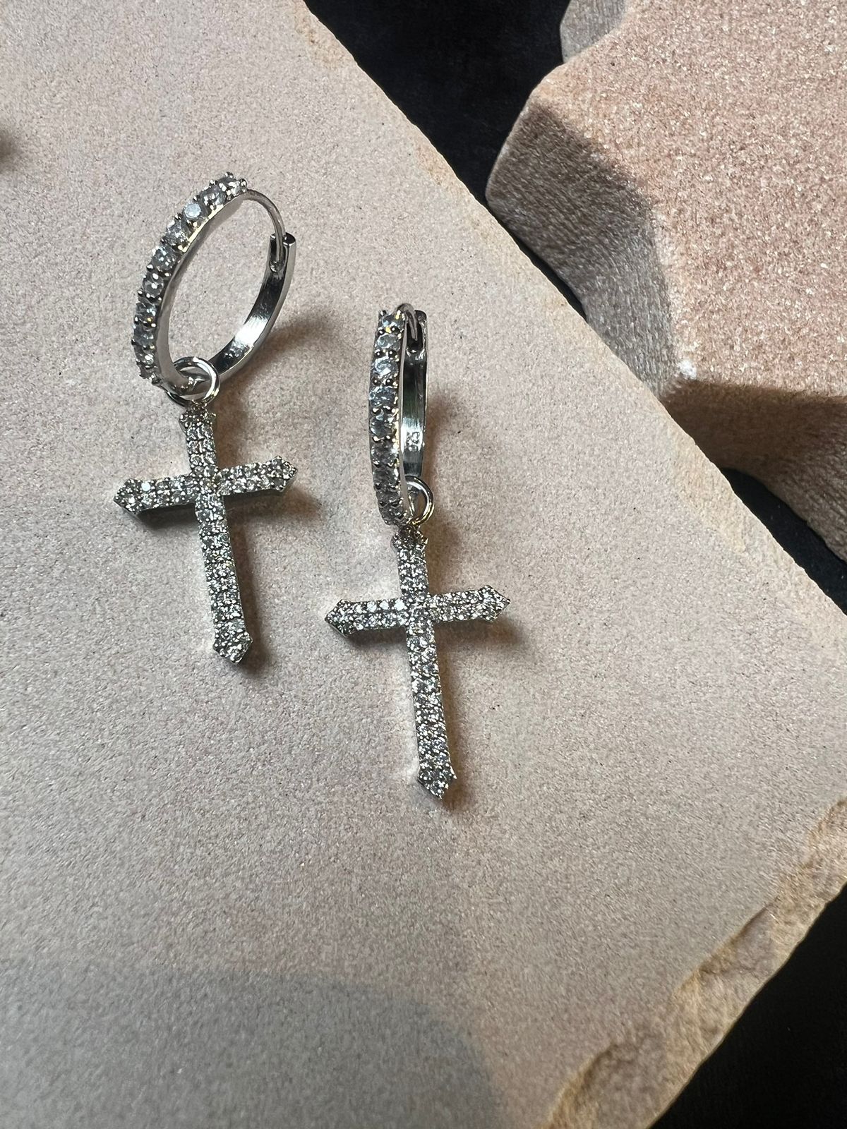 Iced Cross Hoops