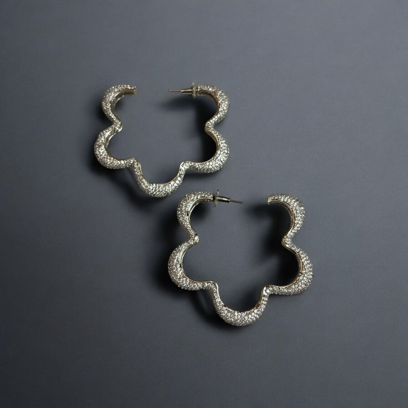 Iced Bloom Hoop Earrings