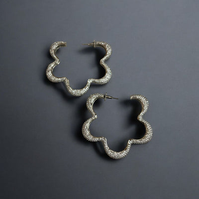 Iced Bloom Hoop Earrings