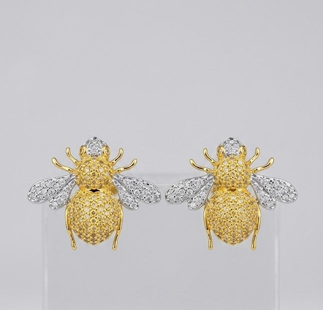 COSMIC BLING BEE EARRING (Silver Polish)