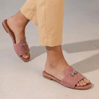 Blush Suede Charm Mules (Blush Pink) (3 Charms)