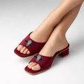 Suede Bee Heels (Burgundy)