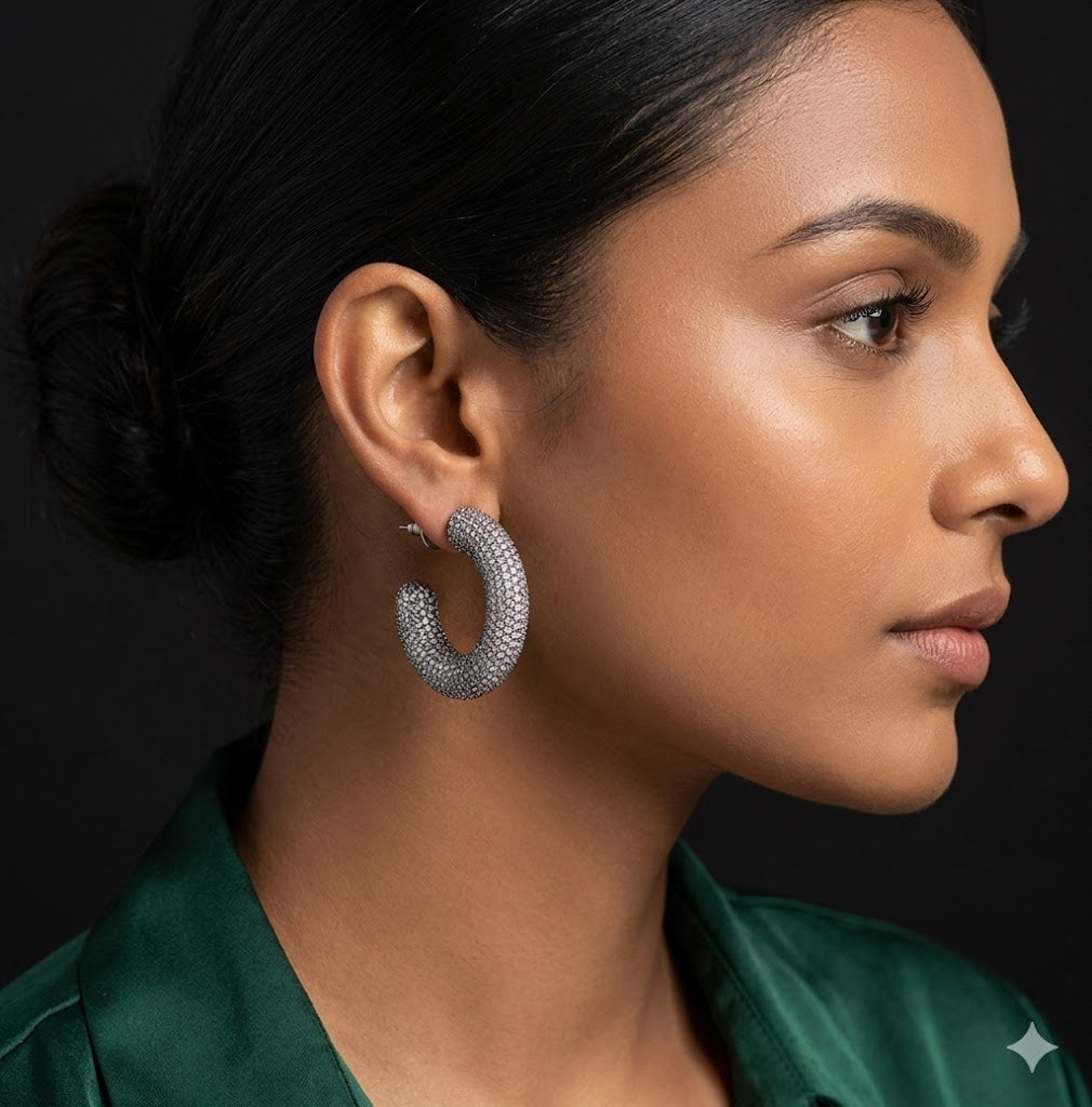 Iced Chunky Hoops - Medium