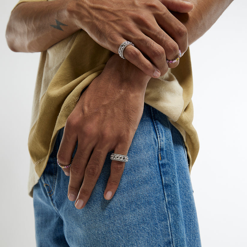 ICED CUBAN FIDGET RING