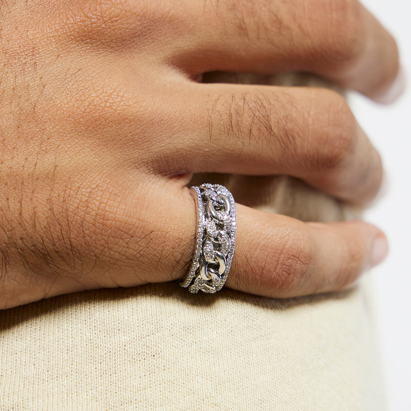 ICED CUBAN FIDGET RING