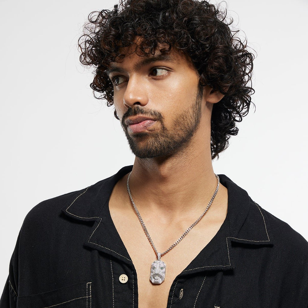 GREEN EYED PANTHER PENDANT