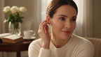 WRAPGAME INDIA Heart Diamonte Sleek Earrings with AAA cubic zirconia stones, brass base, mid-length design.