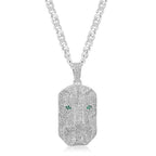 GREEN EYED PANTHER PENDANT