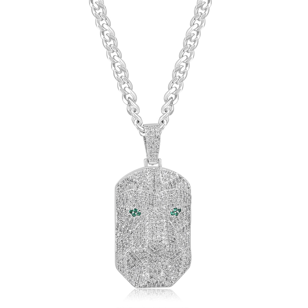 GREEN EYED PANTHER PENDANT