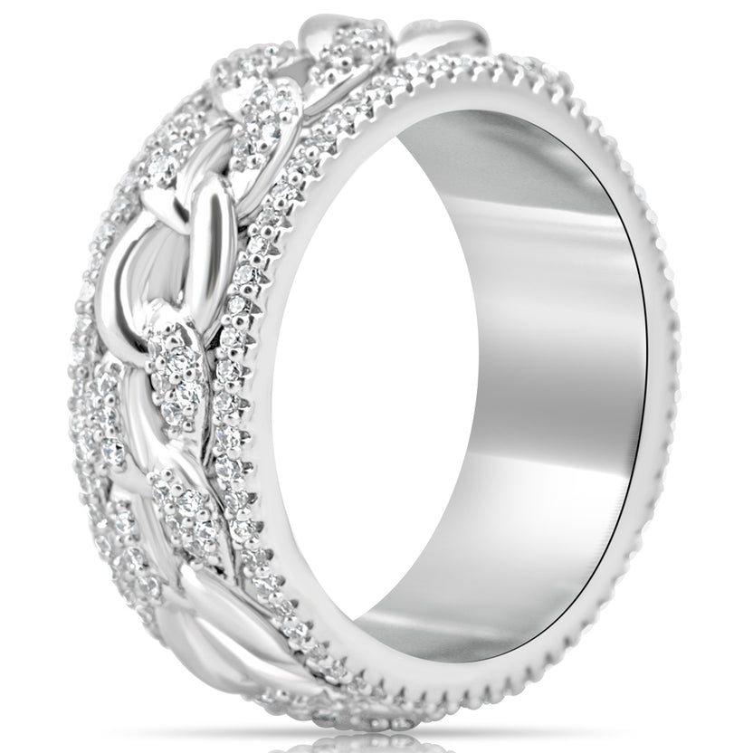 ICED CUBAN ROTATABLE RING